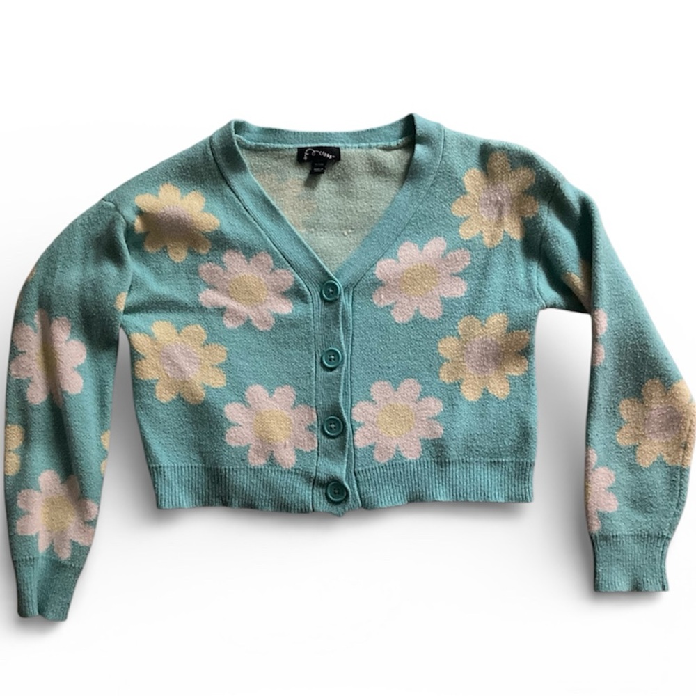 Art‎ Class Floral Cardigan Sweater Knit Button Up Size 7/8 Girls